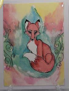 Watercolor Fox Card