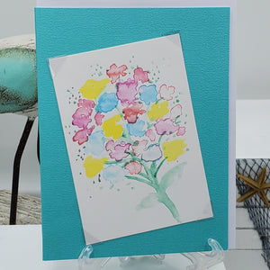 Watercolor print Flower Bouquet greeting card