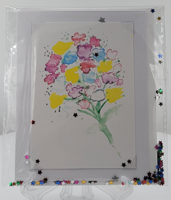 Watercolor Bouquet Blank greeting card