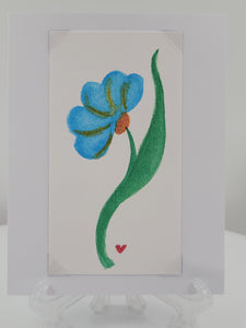 Blue Flower Blank greeting card