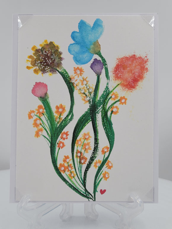 Wild Flowers Blank greeting card